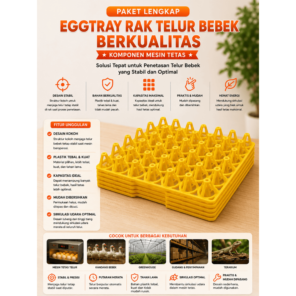 EGGTRAY BEBEK HITAM UNTUK MESIN TETAS PENETAS TELUR