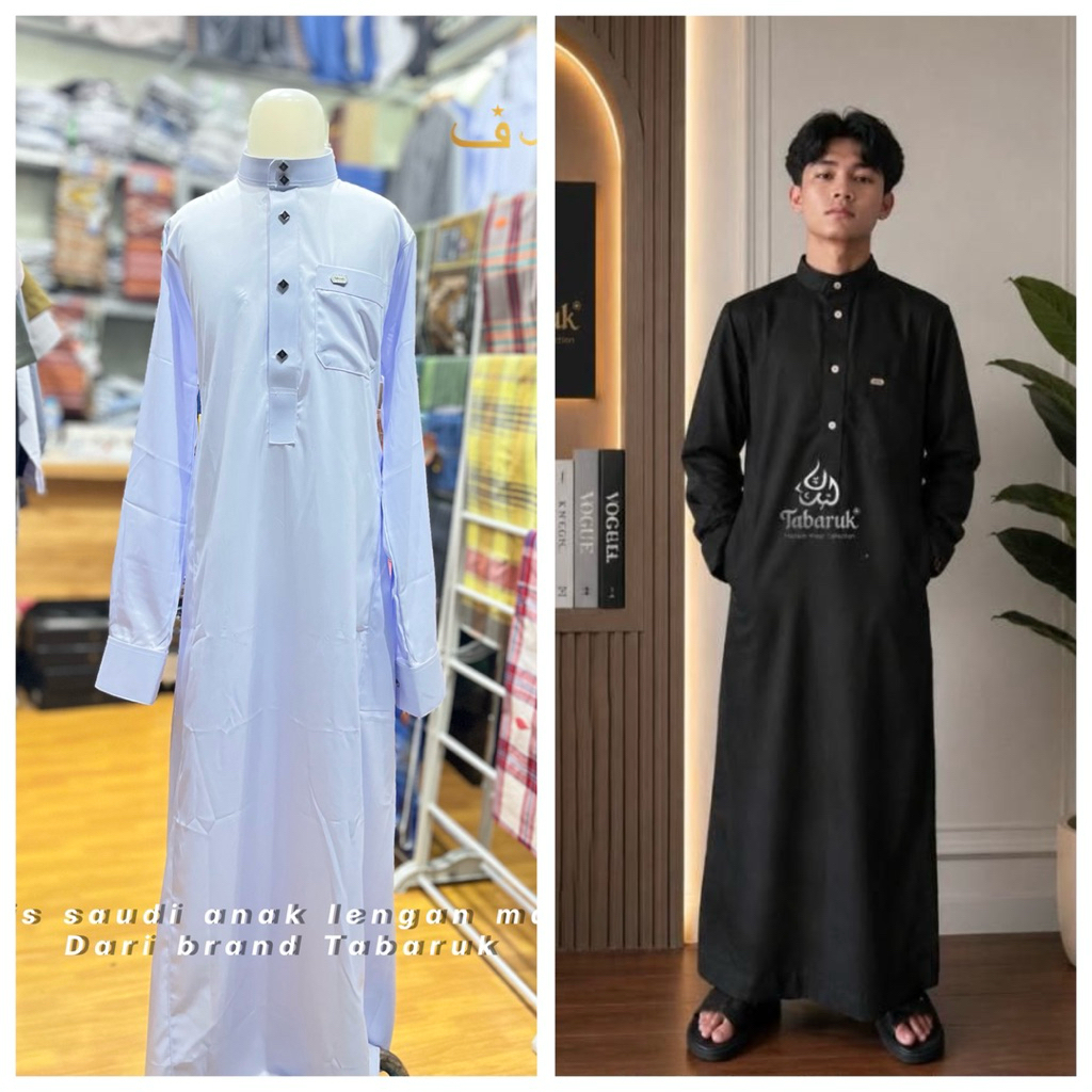 GAMIS ANAK REMAJA TABARRUK / GAMIS ANAK WARNA HITAM / GAMIS ANAK TABARRUK / JUBAH ANAK HITAM MANSET