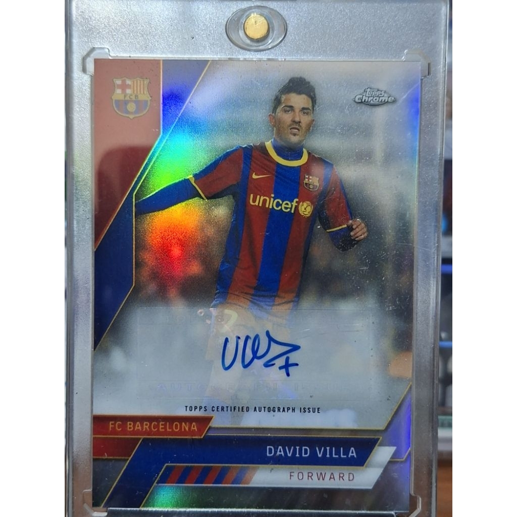 Autograph From David Villa Topps Chrome Barcelona Set 2022-23