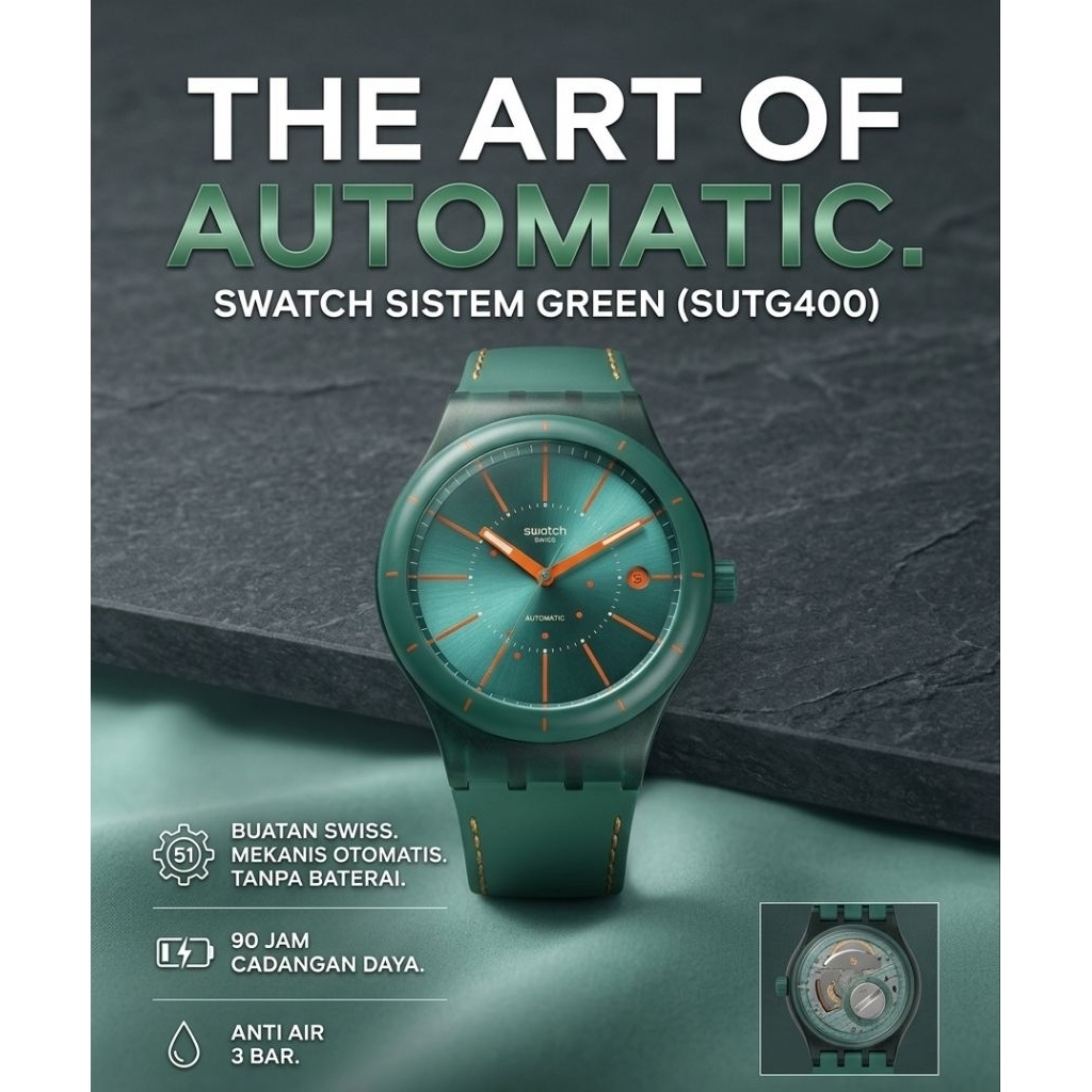 Swatch Sistem Green Automatic (SUTG400) 100% Original