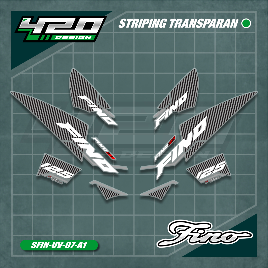 Striping Stiker Transparan UV Fino Malay Custom - List Variasi Sticker Motor Fino - SFIN-UV