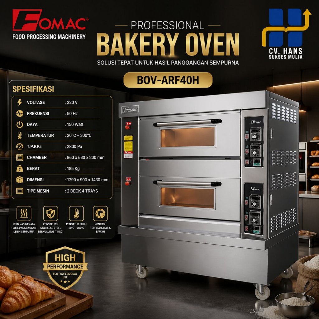 FOMAC OVEN GAS 2 DECK 4 LOYANG / GAS OVEN (FOMAC) BOV-ARF40H
