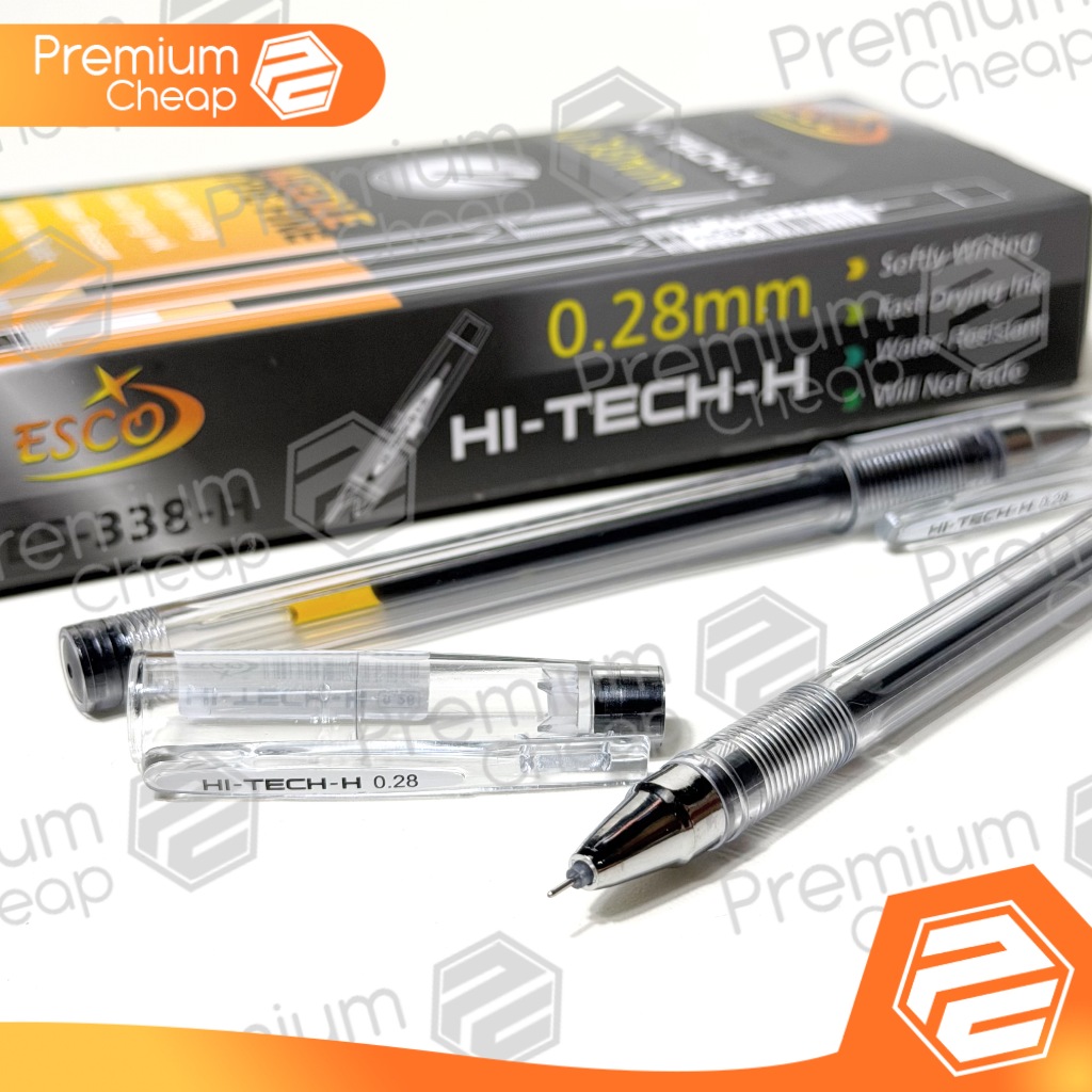 [12 PCS] Gel Pen Pulpen Hitech Esco Hi-Tech 0,28mm Esco