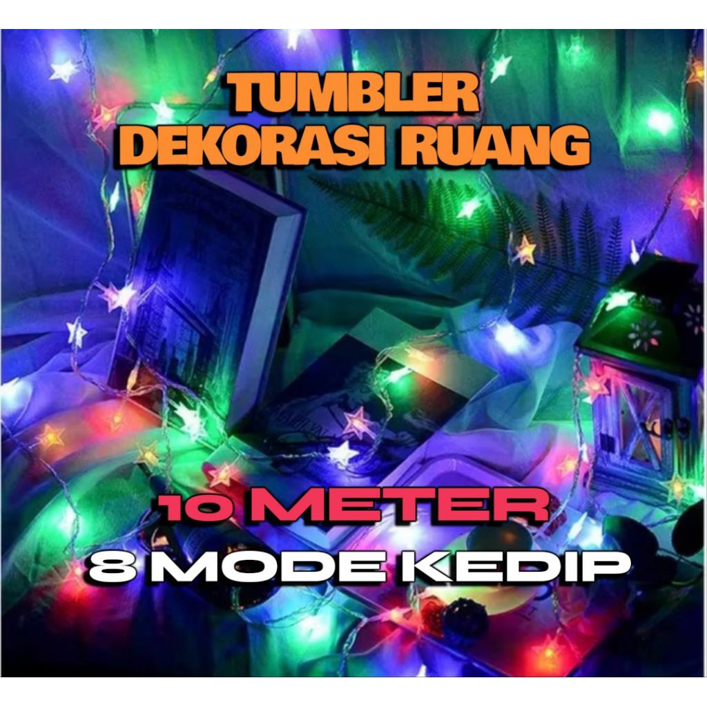 Tumbler 50 LED 10 Meter 8 Variasi pergantian cahaya