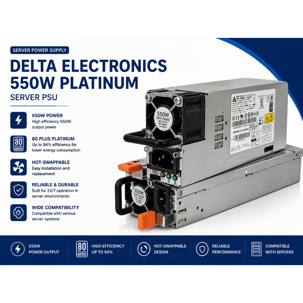Delta Electronics 550W Platinum Server PSU – Second / Bekas