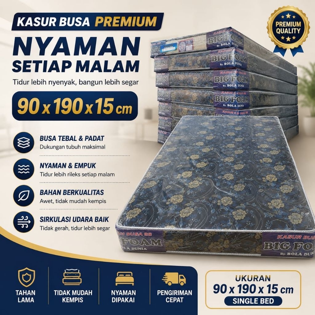 Kasur Tilam Busa 3 Kaki Tebal Ekonomis - Tilam Anak kos - Tilam.Busa murah tilam 3kaki