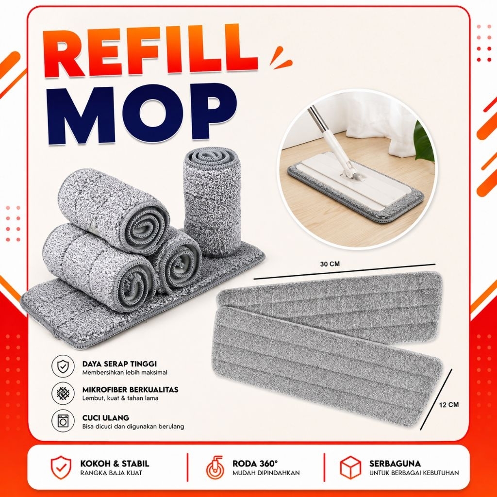 refill kain pel mop / refill mop refill kain spray mop