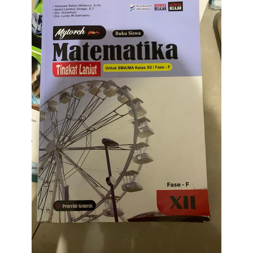 Buku Siswa Matematika Tingkat Lanjut SMA/MA Kelas XII Fase F Penerbit Gemesis