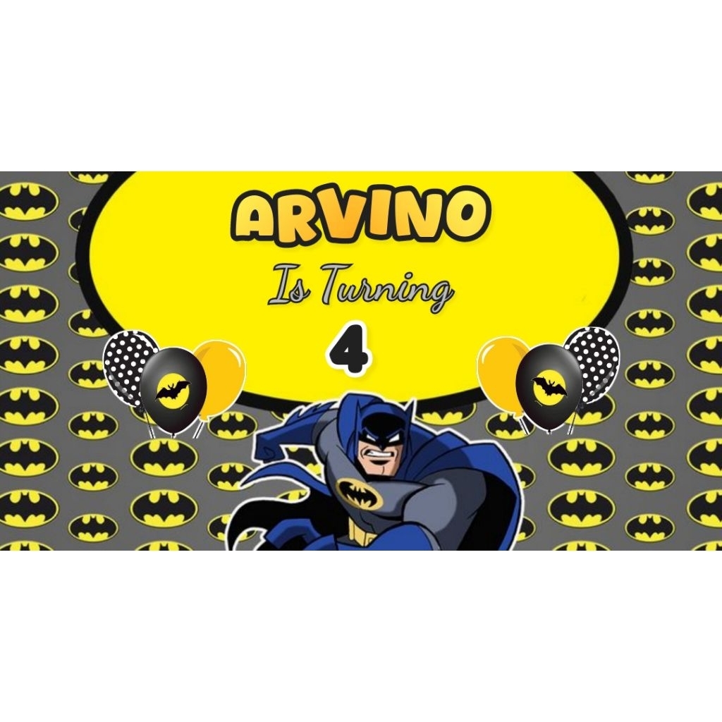 Spanduk BATMAN banner BATMAN spanduk banner ultah anak background BATMAN  custom backdrop ulang tahu