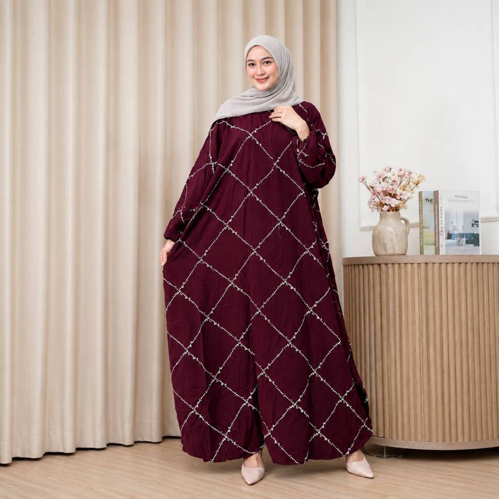 Daily Kaftan Rayon Premium by Idaman Store Home Dress Kaftan Simple Jumbo Ld 180 cm Busui Daster