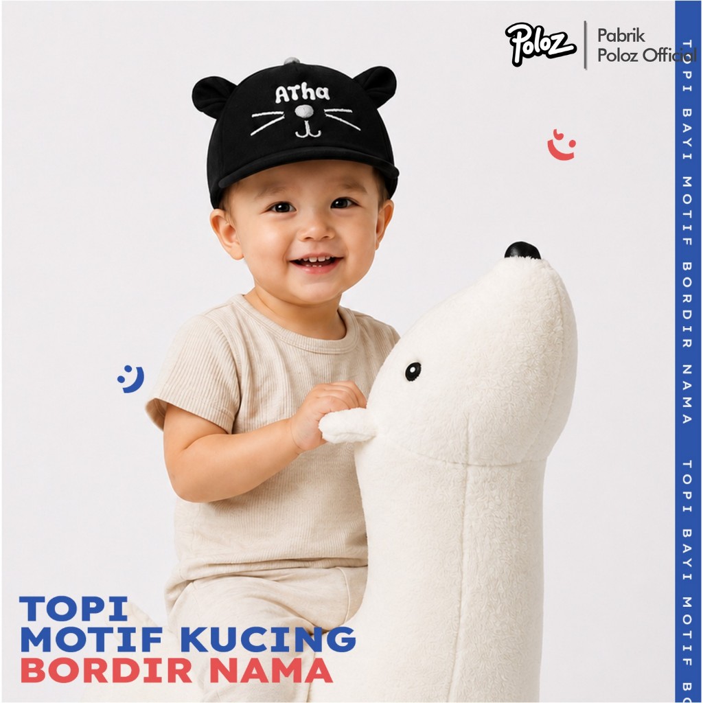 TOPI BAYI BORDIR NAMA TOPI BAYI BORDIR NAMA ANAK  KUCING BORDIR NAMA TOPI BAYI LAKI LAKI PEREMPUAN