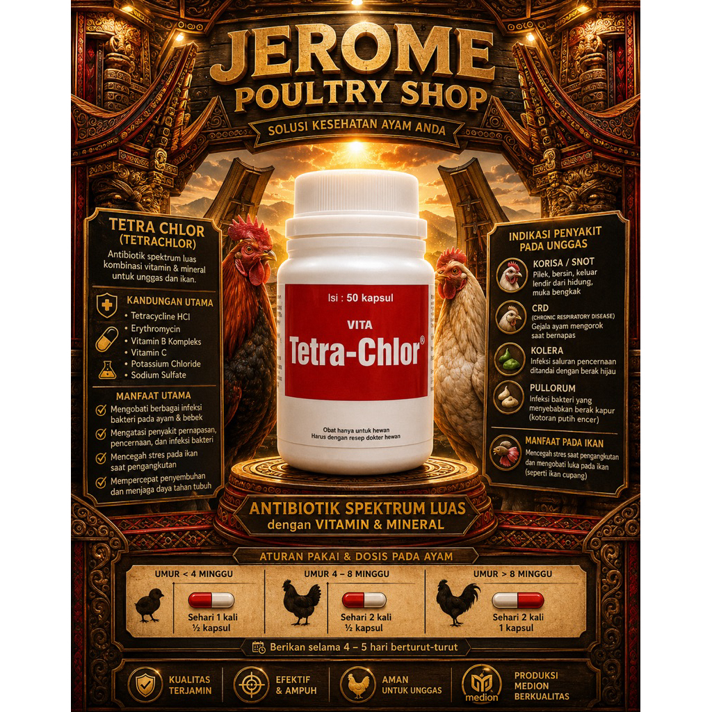 TETRA CHLOR 50 TABLET OBAT AYAM