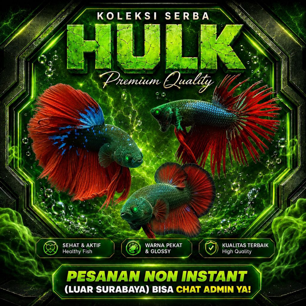 Cupang Halfmoon Plakat CT HULK Mata IJO - TOP GRADE| GARANSI| SPEK KONTES| MURAH| LENGKAP