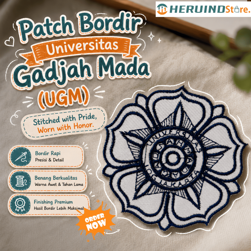 EMBLEM BORDIR LOGO UNIVERSITAS GADJAH MADA (UGM)