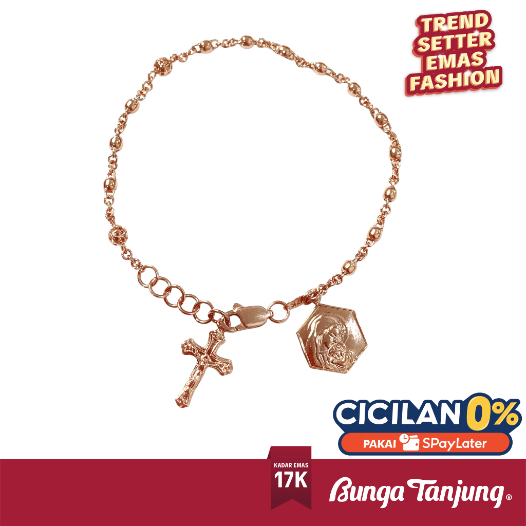 GELANG ROSARIO CARTER - EMAS 17K - BUNGA TANJUNG GOLD
