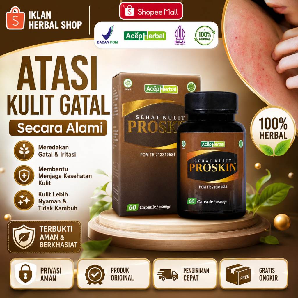 Proskin - Sehat Kulit Proskin - Obat Spesialis Kulit Gatal Dan Alergi - 60 Kapsul