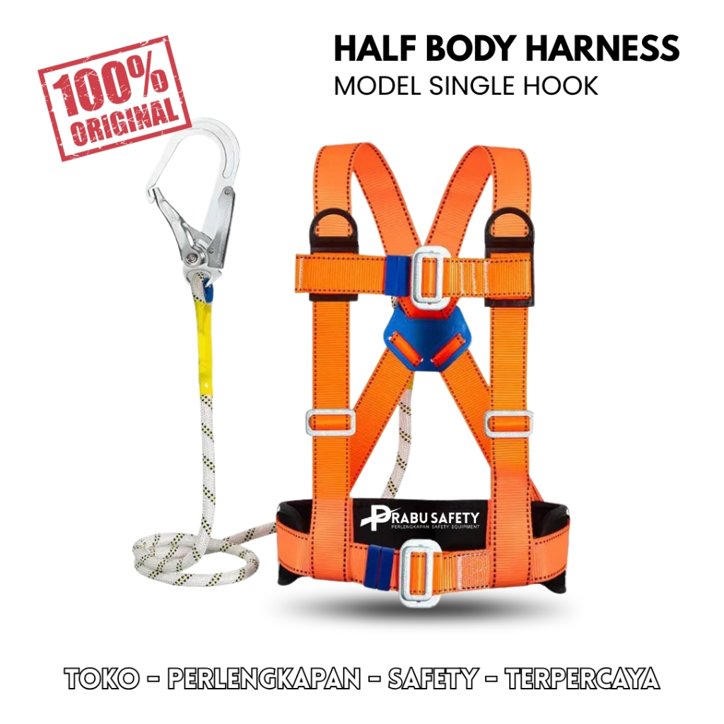 Half Body Harness Single Hook Murah - Perlengkapan Pengaman Ketinggian Half Body Harness