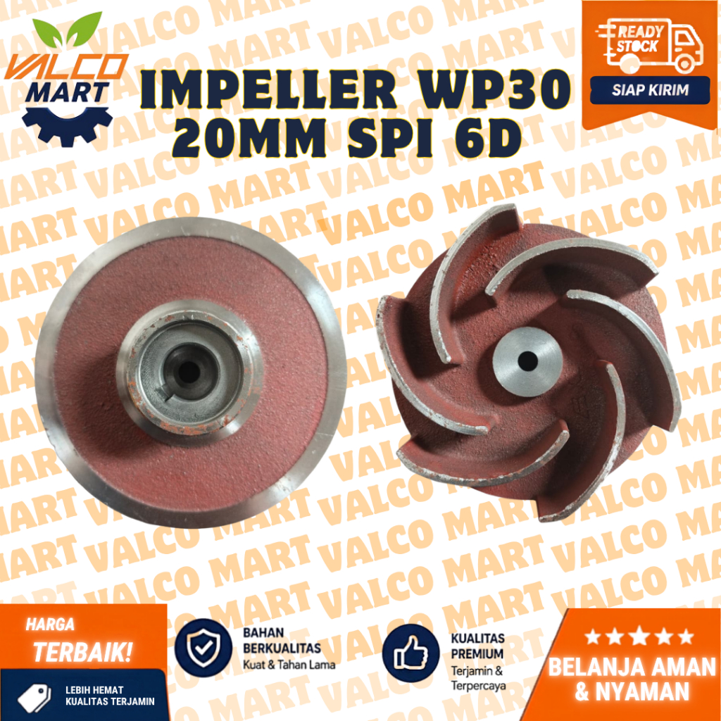 Impeller WP30 (AS 20mm)/Kipas Alkon 3 Inch Model Spi (6 daun)