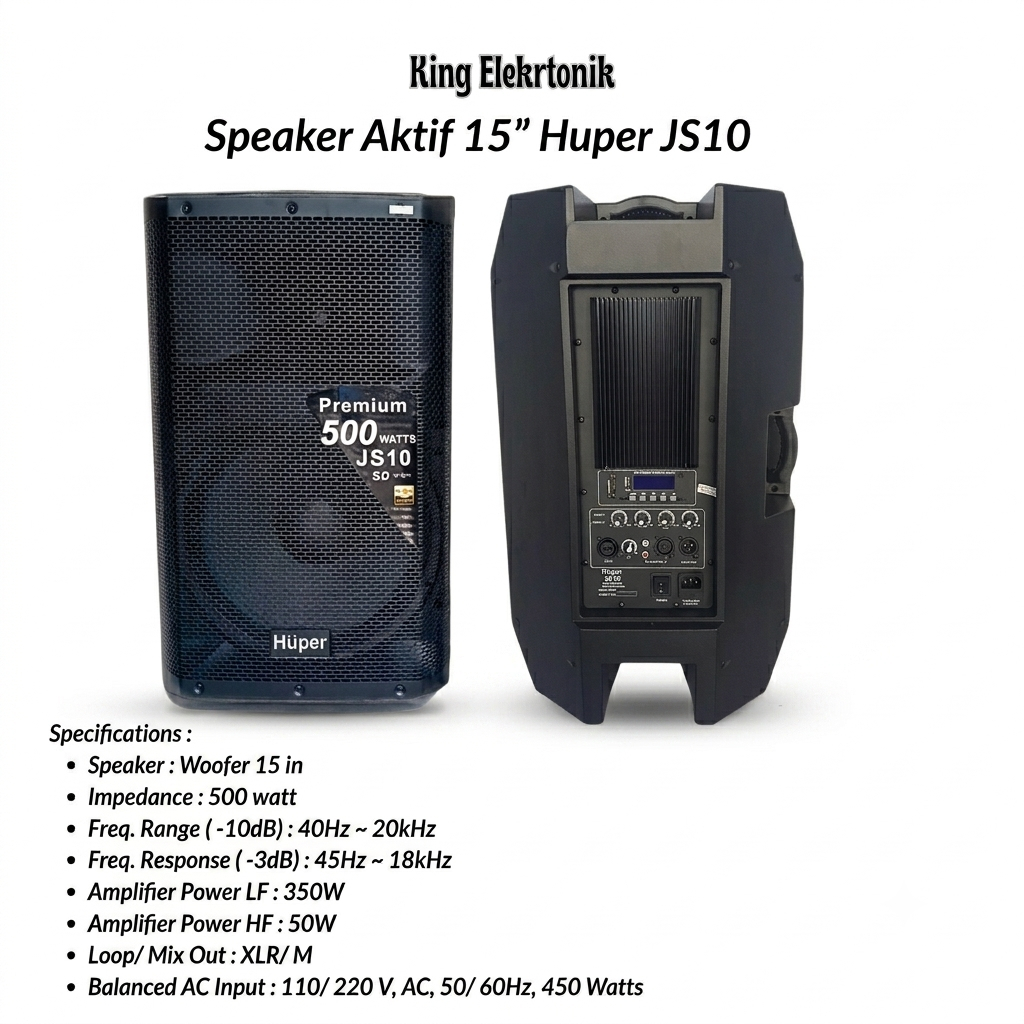Speaker Aktif 15 Inch Huper JS10 500 Watt