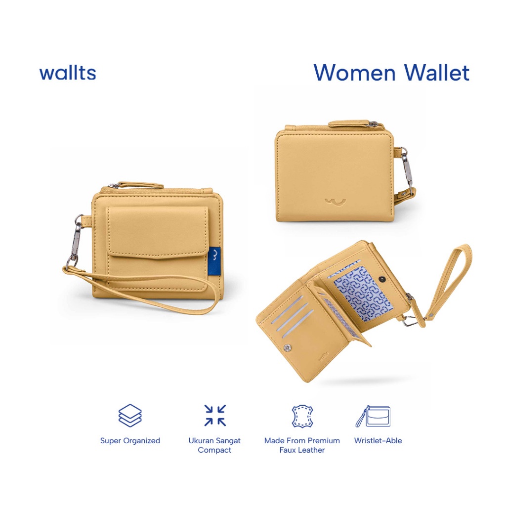 Wallts Araia Dompet Wanita Dompet Lipat Wanita Faux Leather Kulit