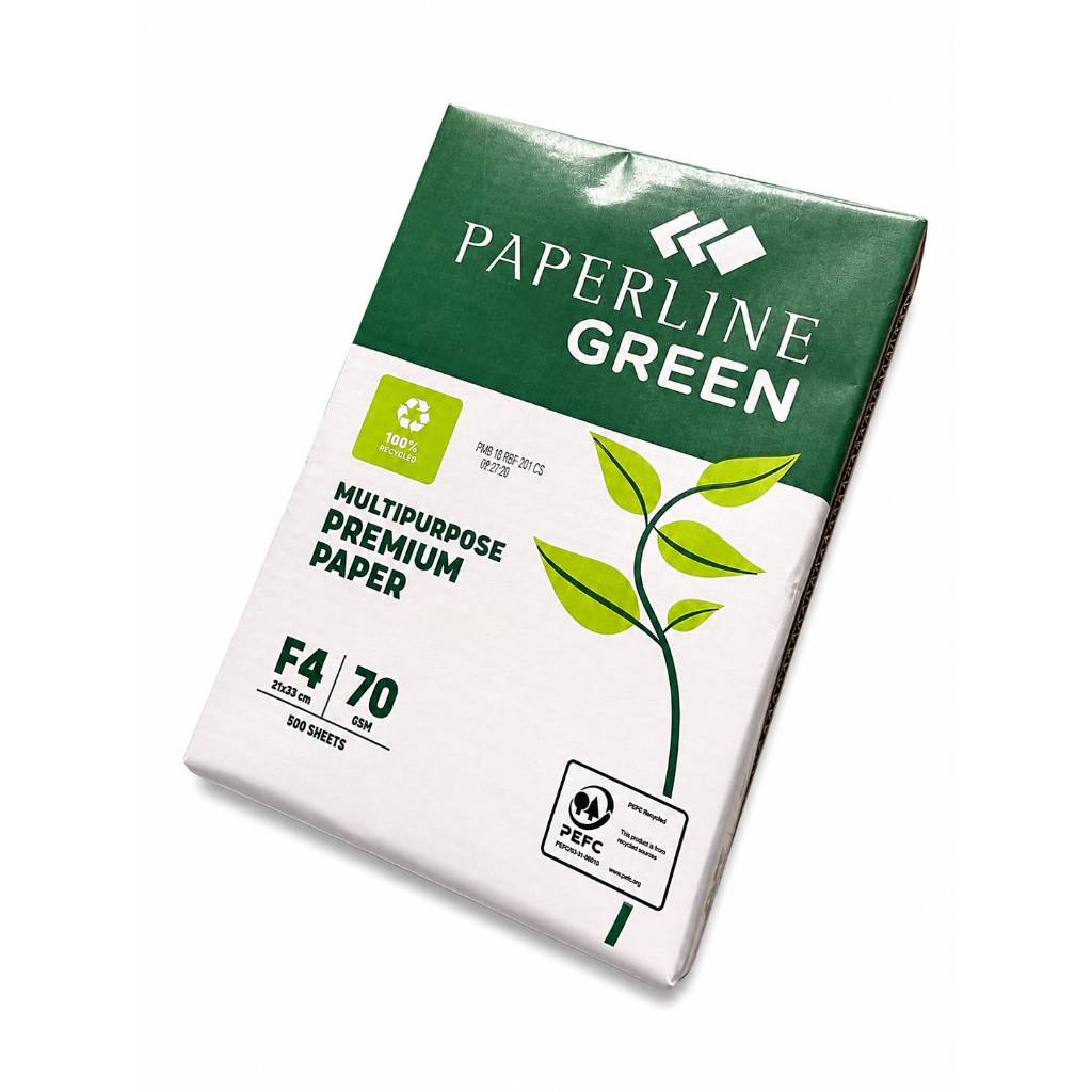 Kertas HVS F4 70 Paperline Green / HVS Folio 70 murah / kertas fotocopy 70 gsm f4 1 Rim 500 Lembar