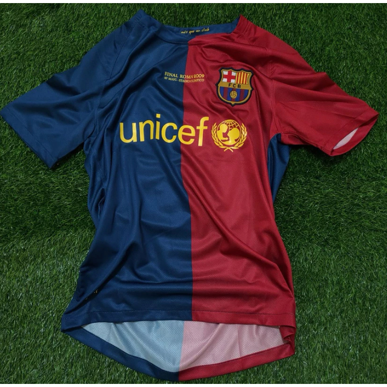 LIGA SPANYOL JERSEY RETRO VINTAGE BARCELONA HOME FINAL R00MA 2009 GRADE ORI