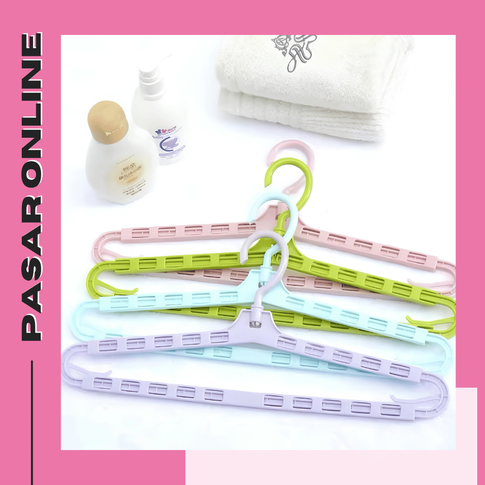 PasarOnline Gantungan Baju Tarik Hanger Tarik Hanger Gantungan Handuk Gantungan Lebar Hanger Fleksib