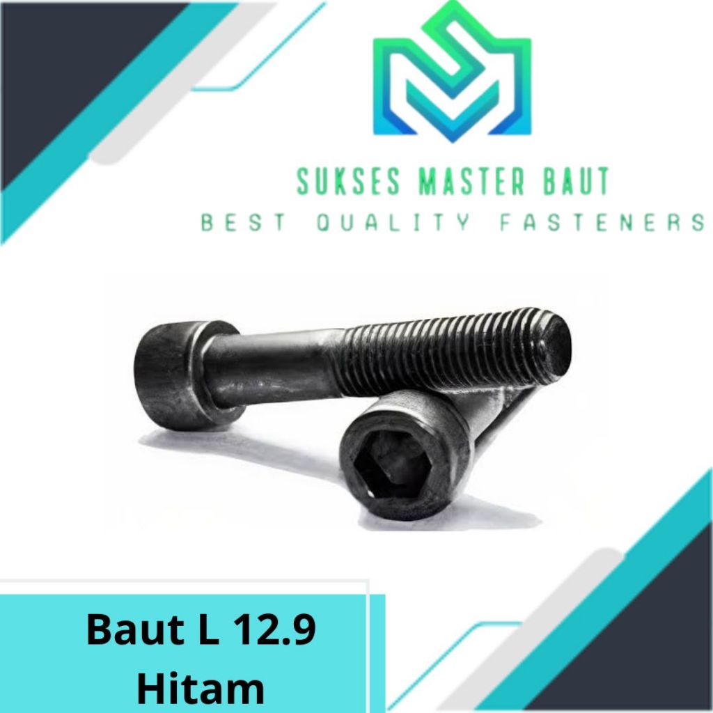 BAUT L HITAM 12.9 M16x30, M16x35, M16x40, M16x45, M16x50, M16x55, M16x60, M16x65, M16x70, M16x75, M1