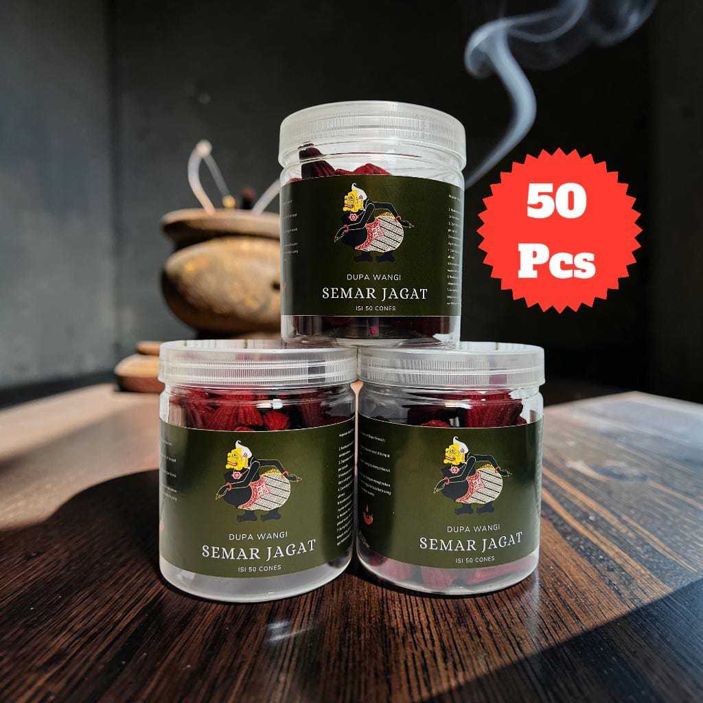 Dupa Kerucut Premium Semar Jagat Aroma Tradisional Warna Merah Isi 50pcs