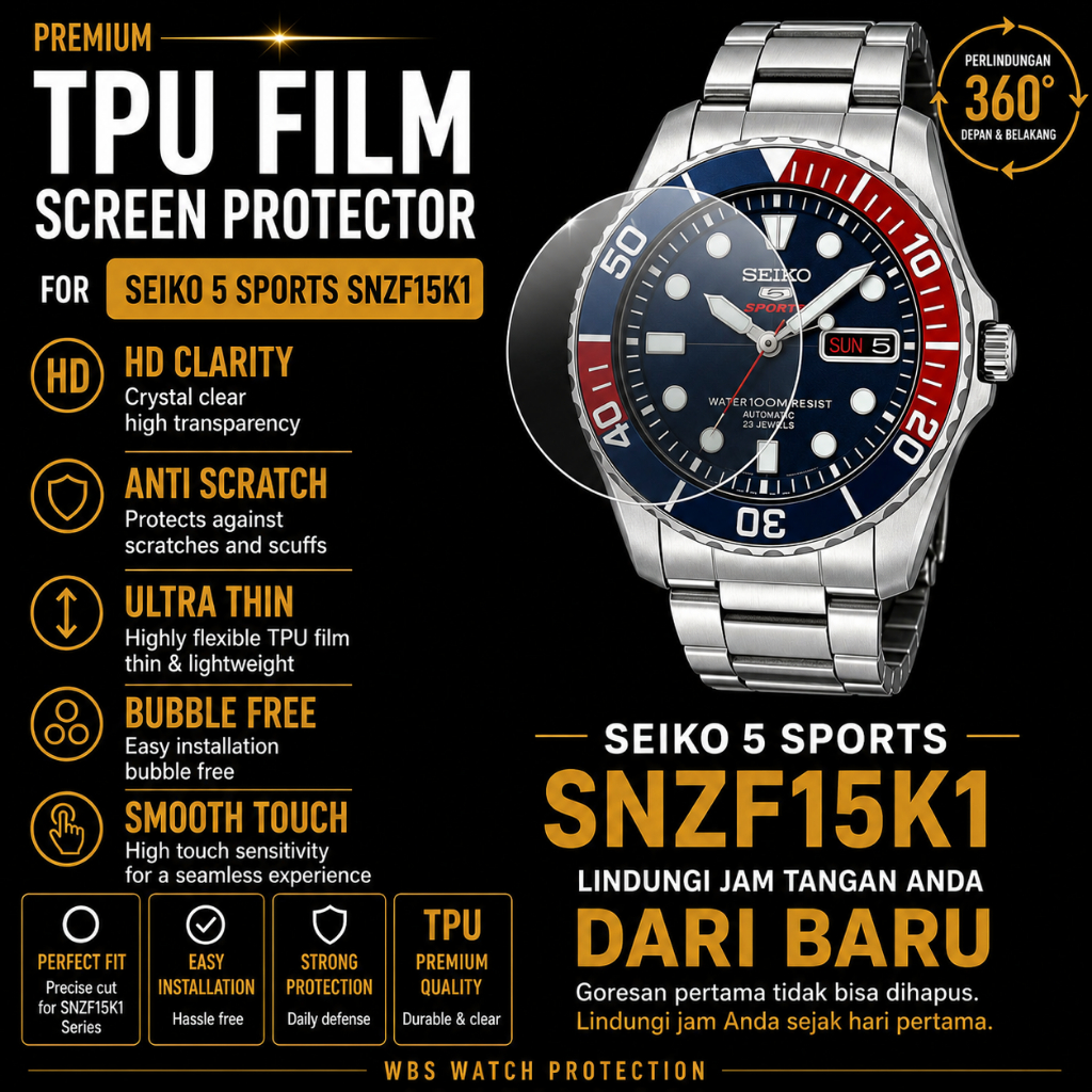 Anti Gores Seiko SNZF17 SNZF15 SNZF21 Sea Urchin Screen Protector Pelindung Kaca Jam Tangan