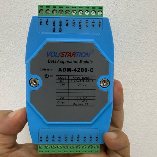 MODBUS RTU RS485 - Voltage 0-10 Volt to Modbus RTU RS485 ADM-4280-V10