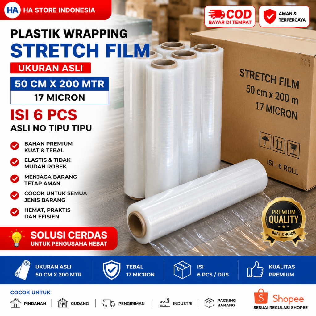 Plastik Wrapping / Wrapping Plastic / Wrapping Stretch Film 50cm
