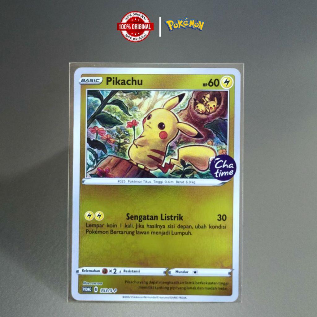 pikachu chatime promo 353/S-P | kartu pokemon original mulus