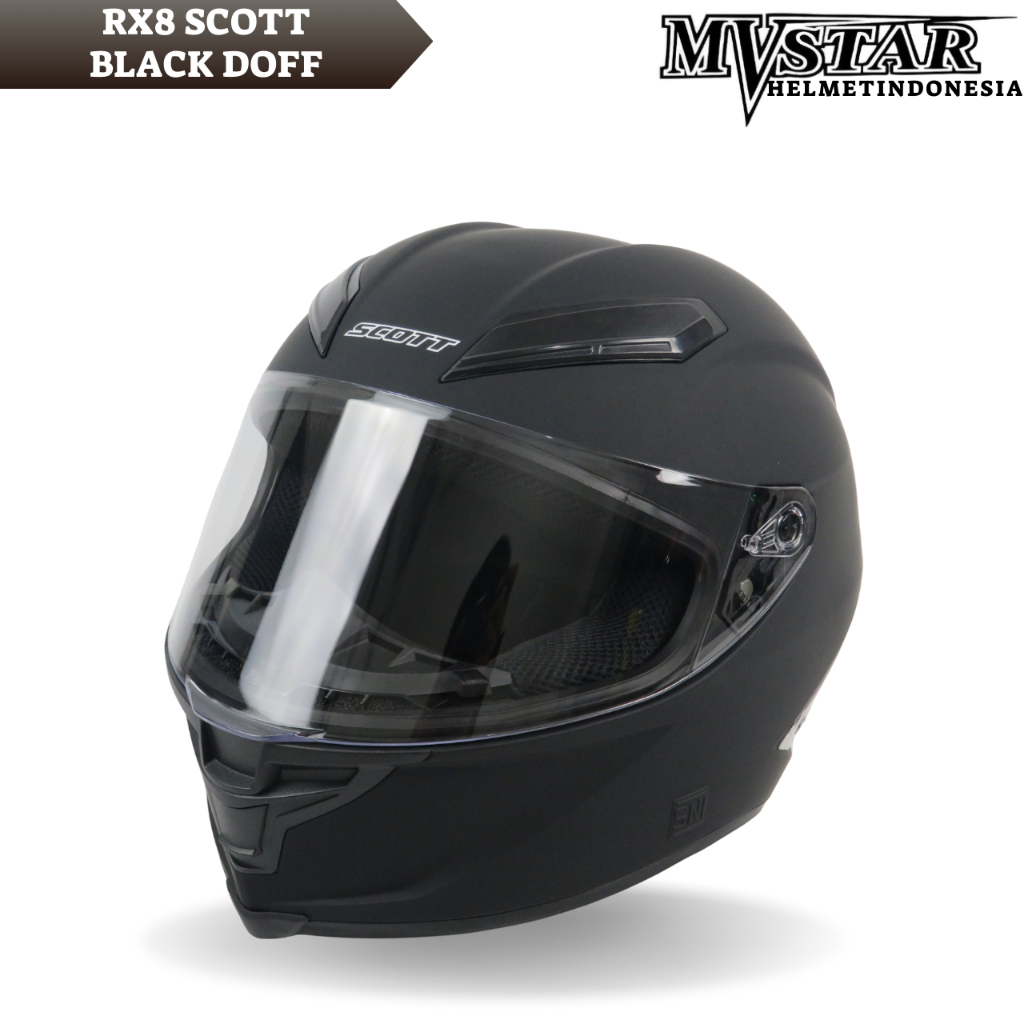 Helm Scott RX 8 Pista / Helm Full Face Paket Ganteng Free Busa Helm