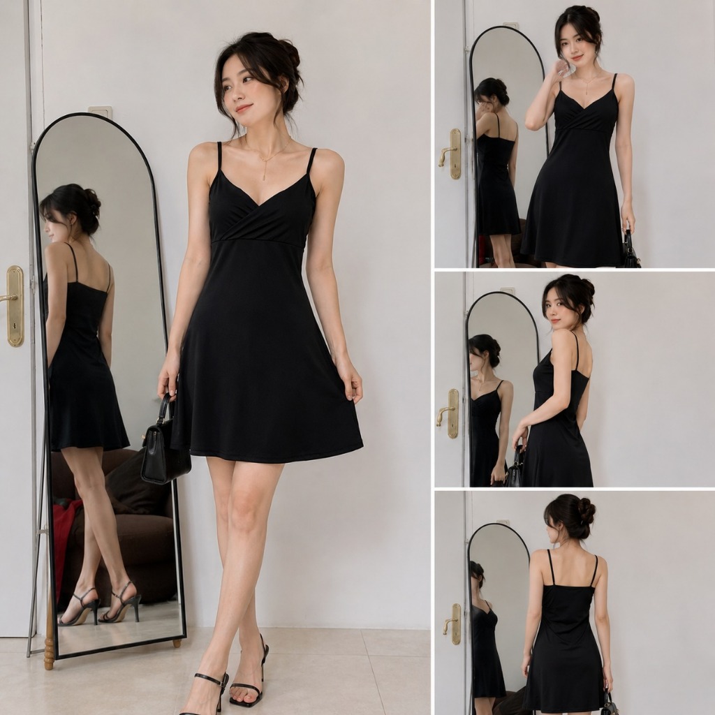 [DRESSUP] DR005 MINI DRESS BODYCON WANITA SEXY ELEGANT TANPA LENGAN FLORAL KOREAN DRESS