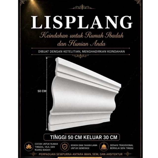 LISPLANG POLOS TINGGI 50CM / M1 - BAHAN GRC CETAK , BETON