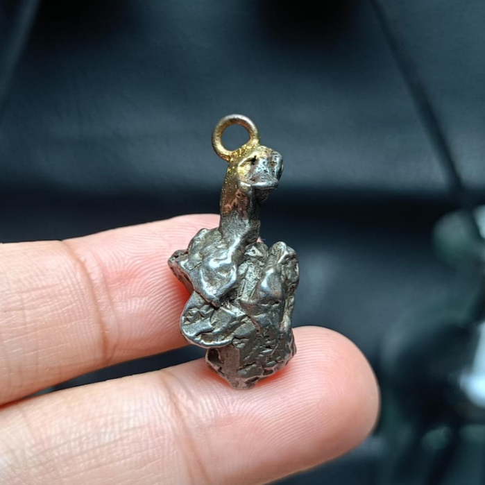 Batu Meteorite Campo Del Cielo Pendant (4) Asli Meteorite