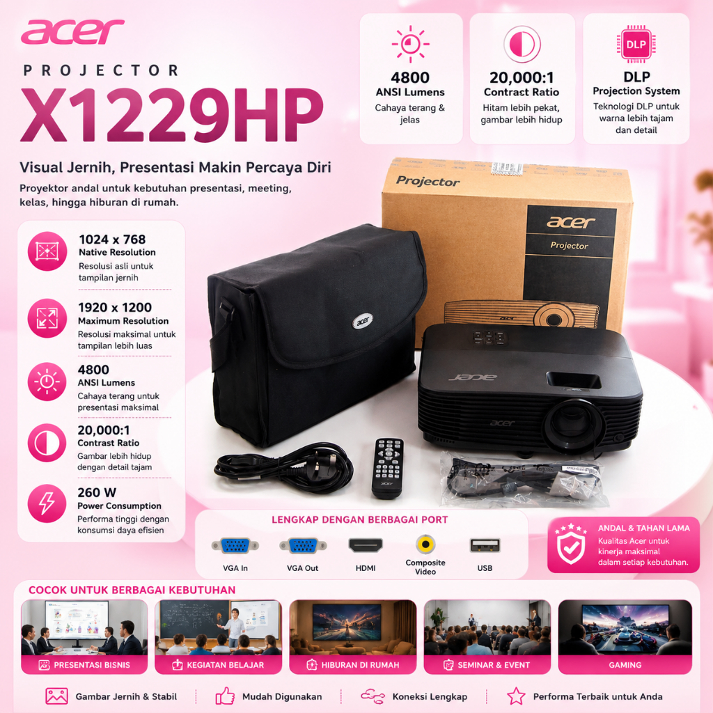 Projector Acer X1229HP