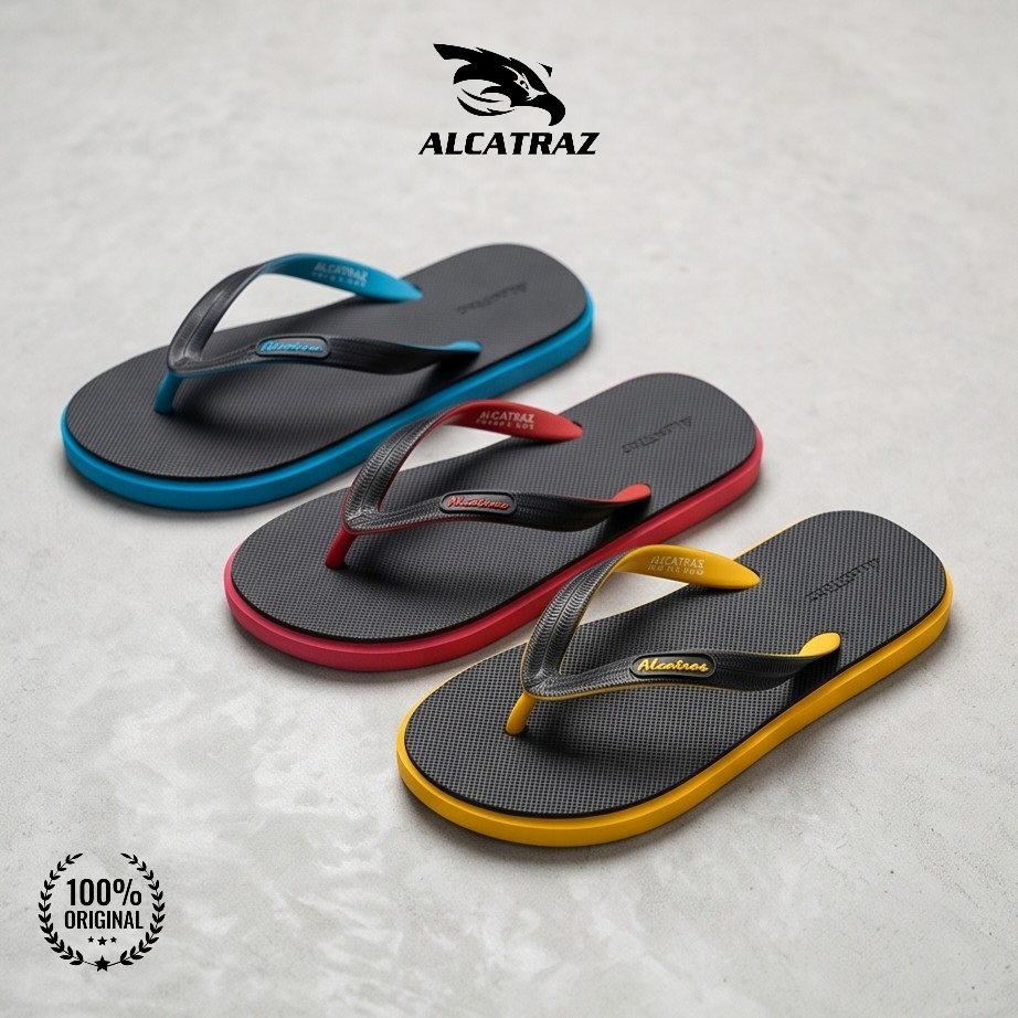 ALCATRAZ Sandal Jepit Pria Wanita Santai Elegan Anti Slip Rubber Empuk Nyaman Kuat Kualitas Premium