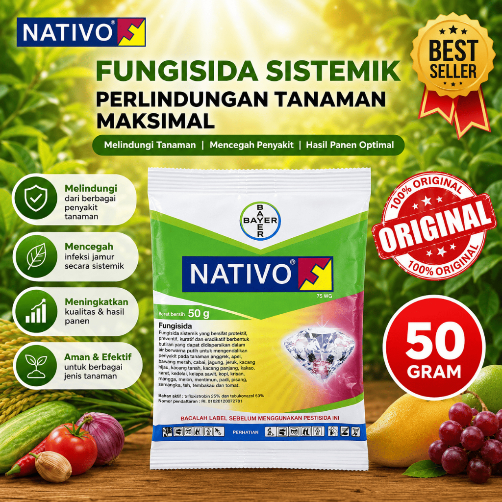 Nativo Fungisida Sistemik 75 WG 50 Gram Bayer, Perlindungan Tanaman Maksimal, 100% Original