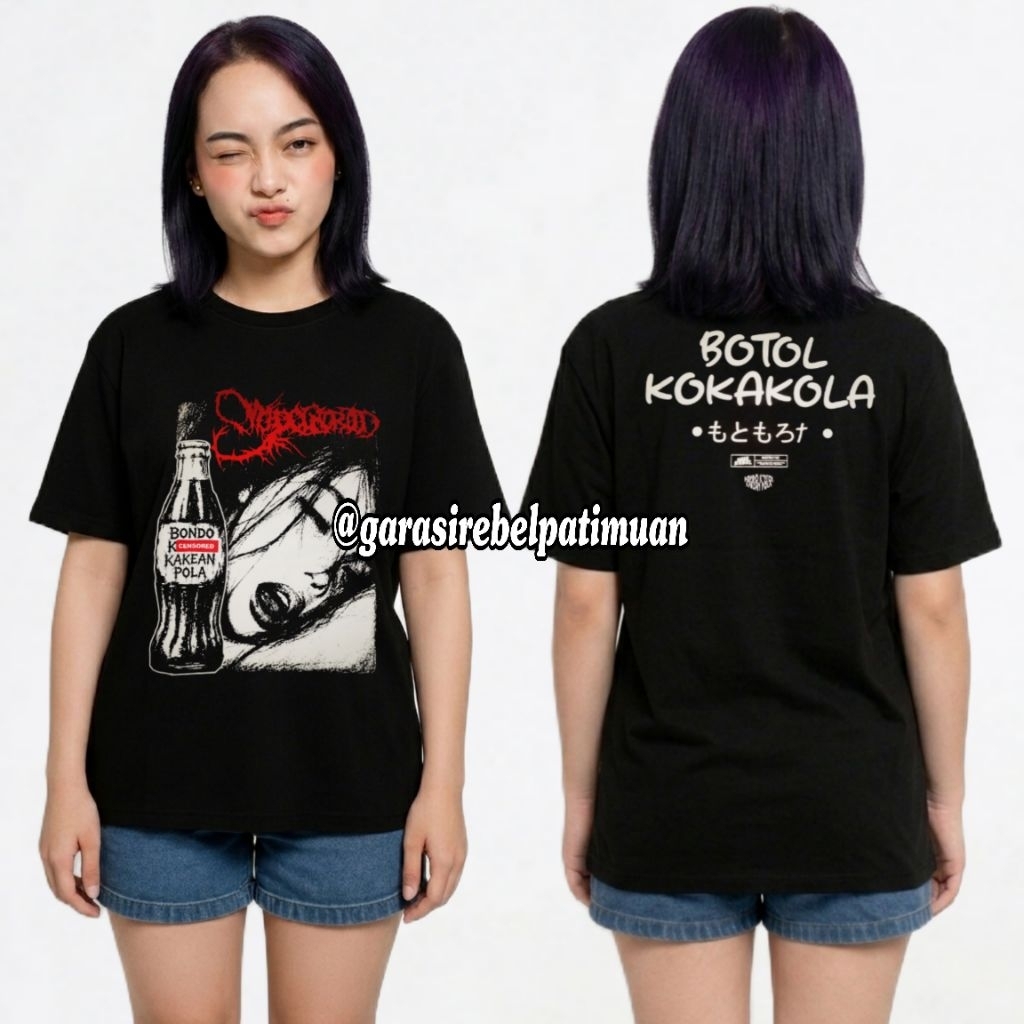 ORIGINAL TSHIRT MODOL MOROT + BOTOL KOKA KOLA  X Garasi Rebel Distro Kaos Metal Kasual Baju Distro S