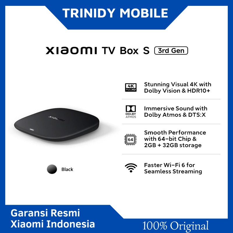 Xiaomi TV Box S (3rd Gen) - Stunning Visual 4K with Dolby Vision & HDR10+ - Immersive Sound with Dol