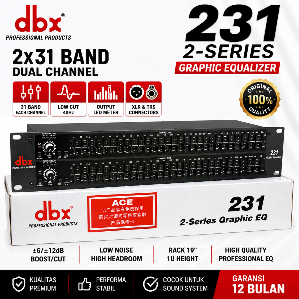 Equalizer DBX 231 Graphic Equalizer 2x31 Band Professional Stereo EQ Rack 19 Inch Original | Equaliz