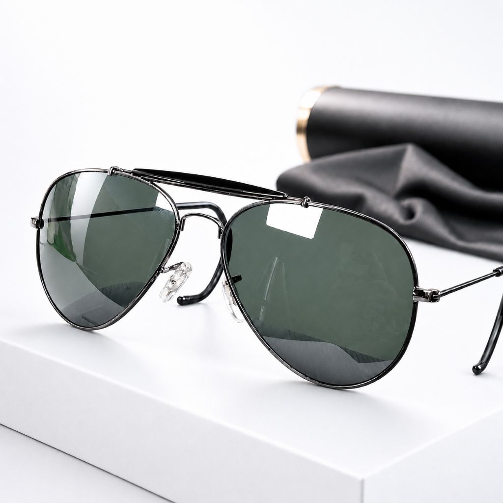 kacamata classic Aviator BL outdoorsman 3030 vintage lensa asli kaca size 62mm