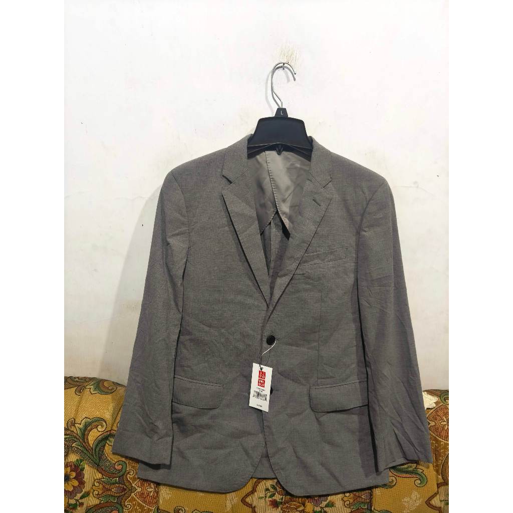 UNIQLO M PURE WOOL BLAZER JAS AIRSENSE GREY