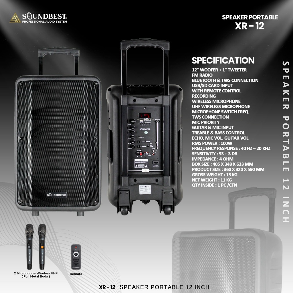 SOUNDBEST Speaker Portable XR-12 Garansi Resmi