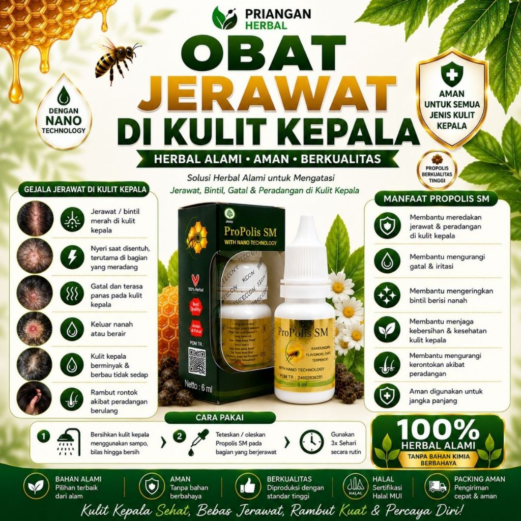 Obat Jerawat di Kulit Kepala, Benjolan Bernanah di Kepala, Cenang di Kepala, Bisul di Kepala, Oles J