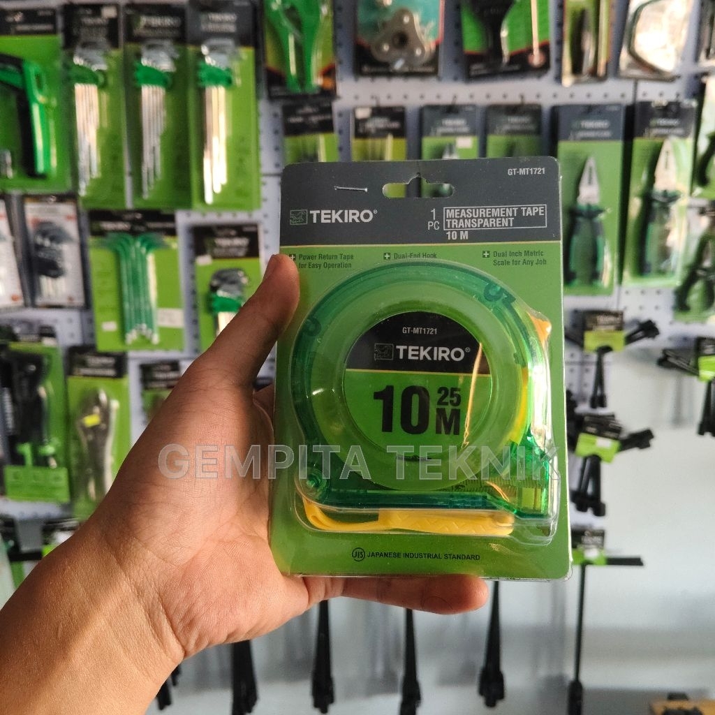 TEKIRO Meteran 10M alat ukur tekiro 10 meter MEASUREMENT TAPE TRANSPARENT