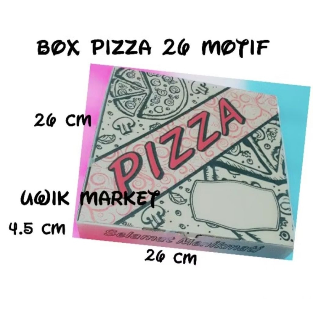 Box pizza  ukuran 26x26×4.5cm