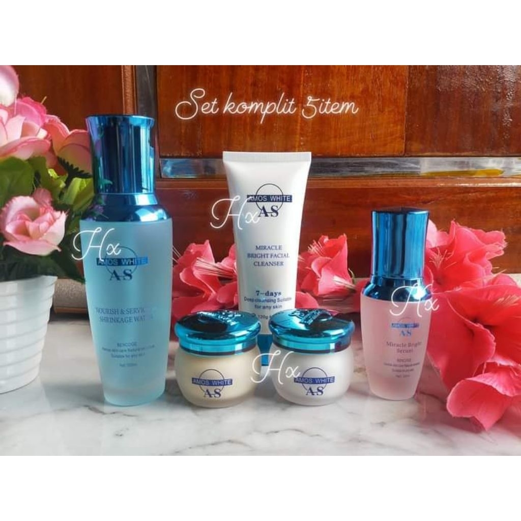 CREAM AS AMOS WHITE SET 5PCS ORIGINAL